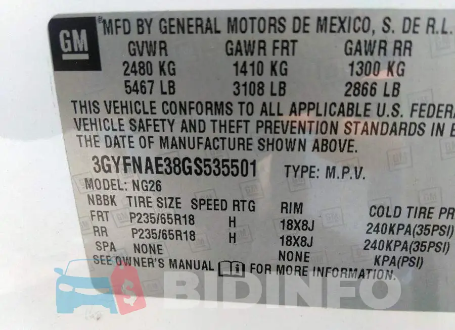 3GYFNAE38GS535501 Photo# 9