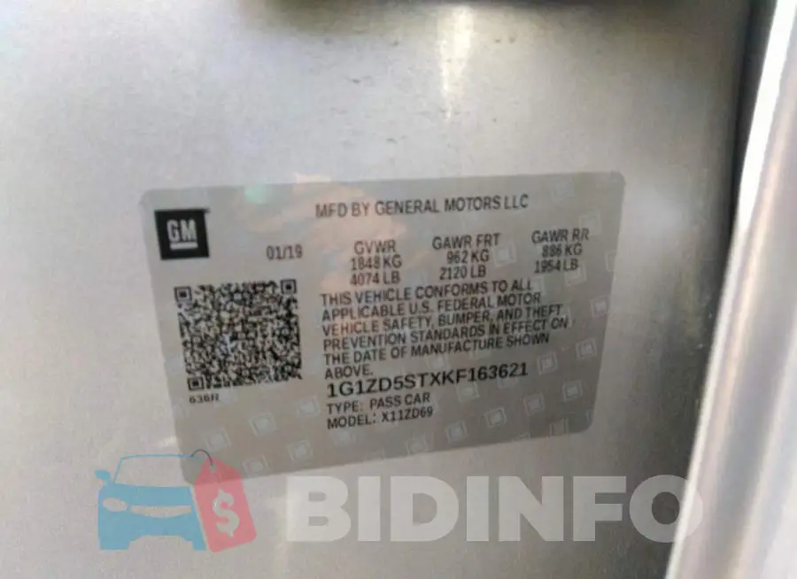 1G1ZD5STXKF163621 Photo# 9