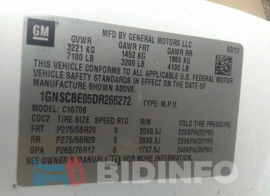 1GNSCBE05DR266272 Photo# 9