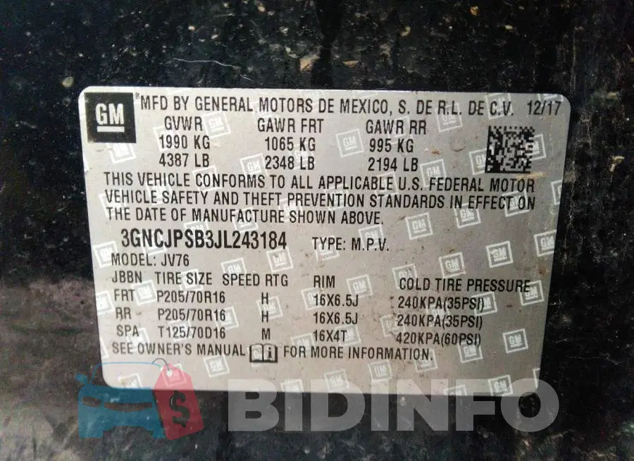 3GNCJPSB3JL243184 Photo# 9