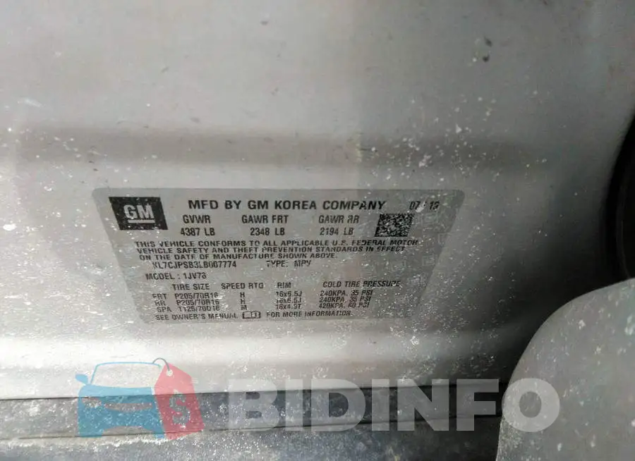 KL7CJPSB3LB007774 Photo# 9