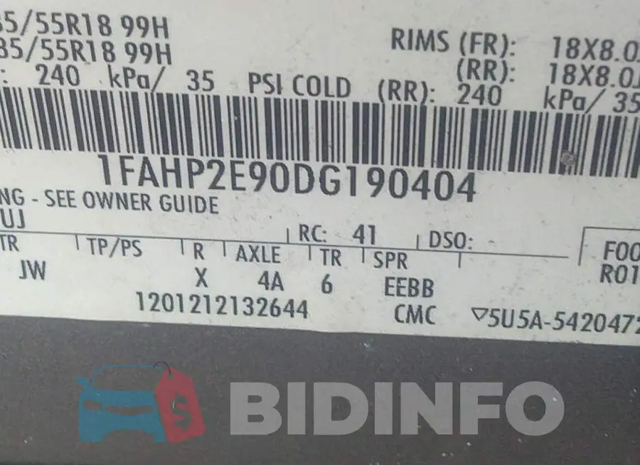 1FAHP2E90DG190404 Photo# 9