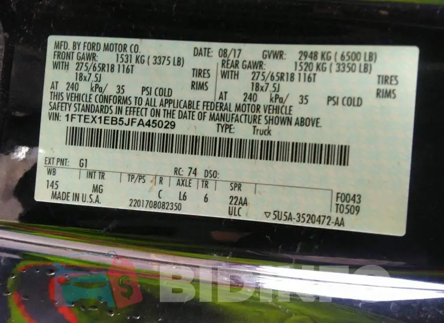 1FTEX1EB5JFA45029 Photo# 9