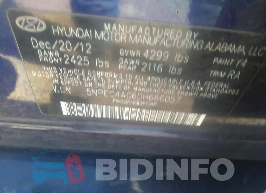 5NPEC4AC6DH666057 Photo# 9