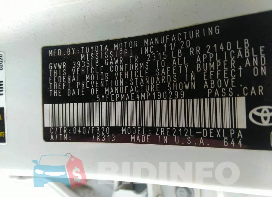 5YFEPMAE4MP190299 Photo# 9