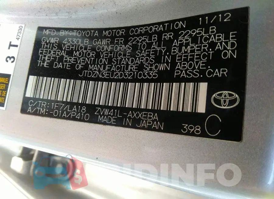 JTDZN3EU2D3210335 Photo# 9
