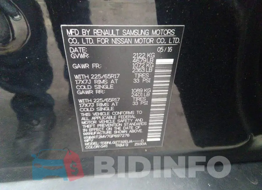 KNMAT2MV7GP697276 Photo# 9