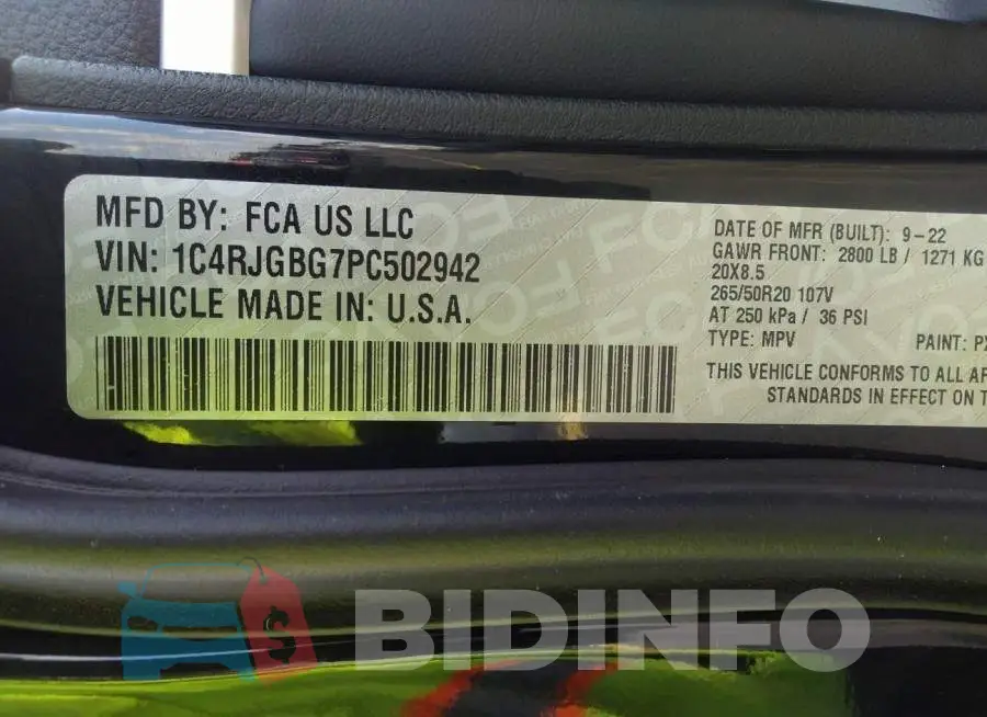 1C4RJGBG7PC502942 Photo# 9