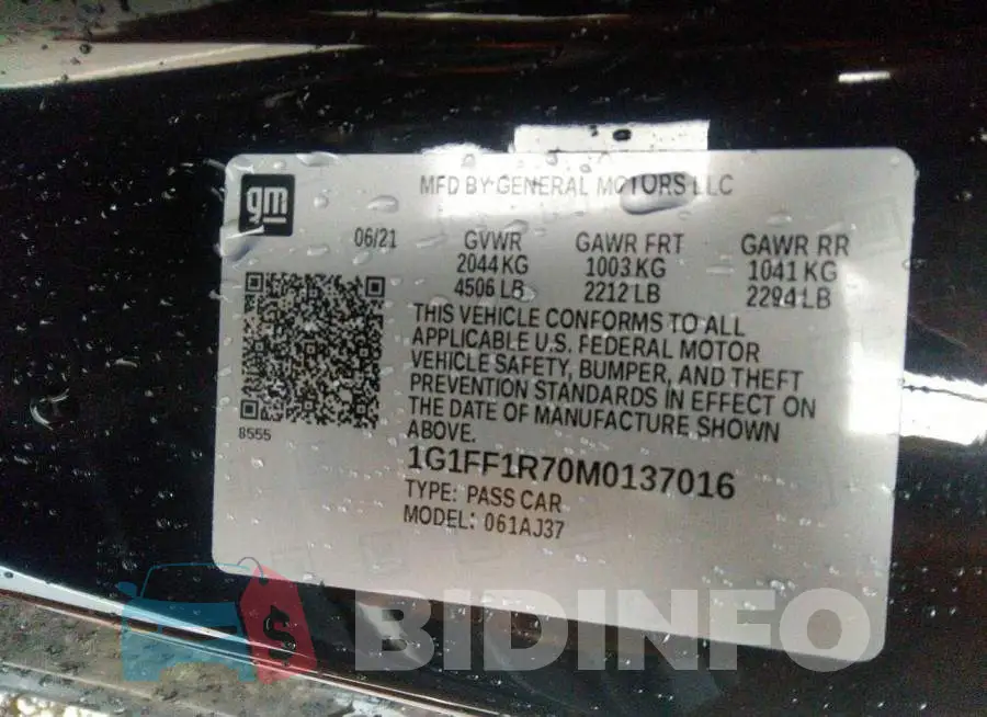 1G1FF1R70M0137016 Photo# 9