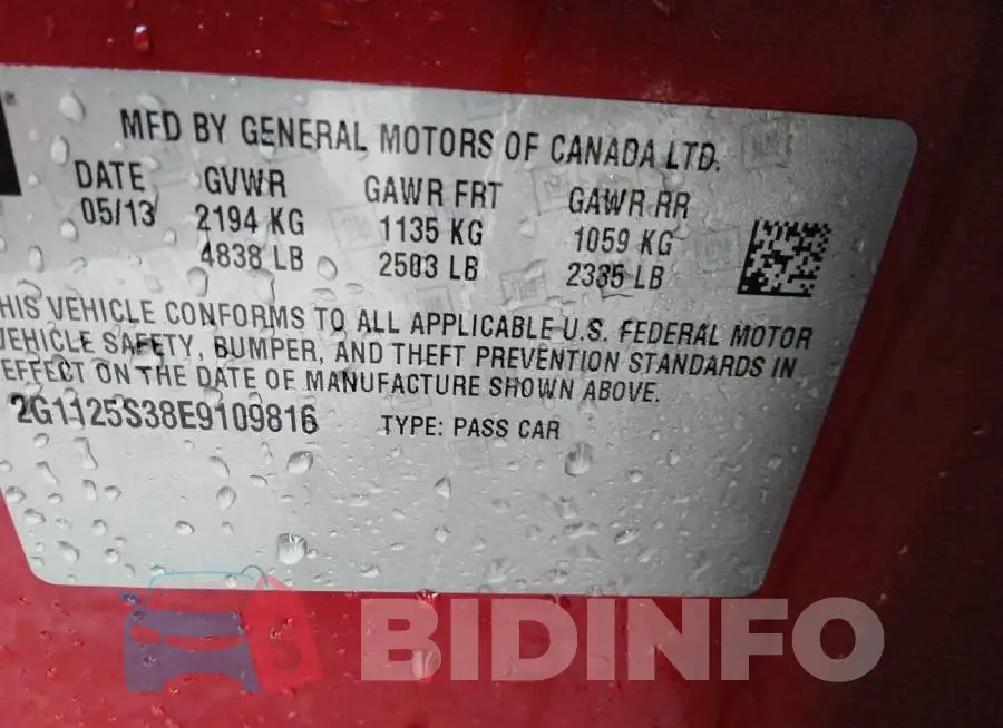 2G1125S38E9109816 Photo# 9