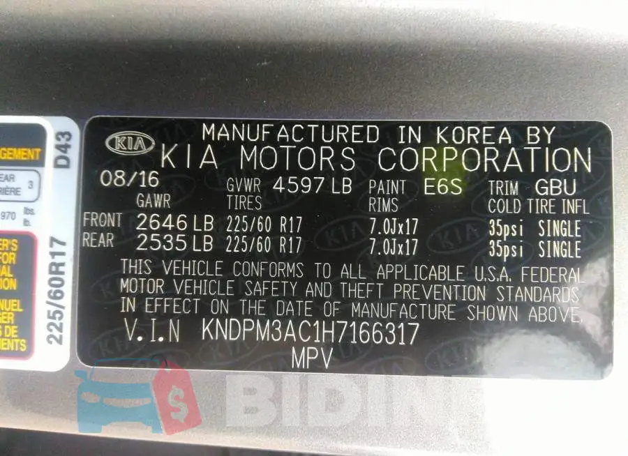 KNDPM3AC1H7166317 Photo# 9