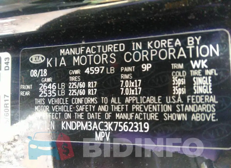 KNDPM3AC3K7562319 Photo# 9