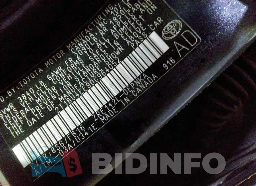 2T1BU4EE9DC964052 Photo# 9