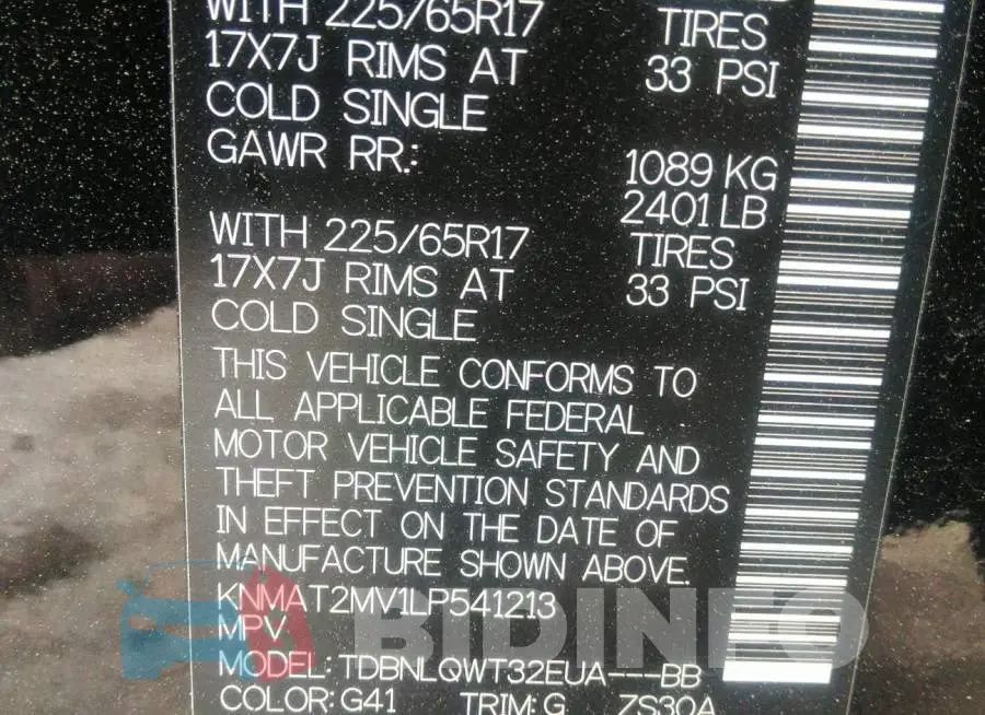 KNMAT2MV1LP541213 Photo# 9