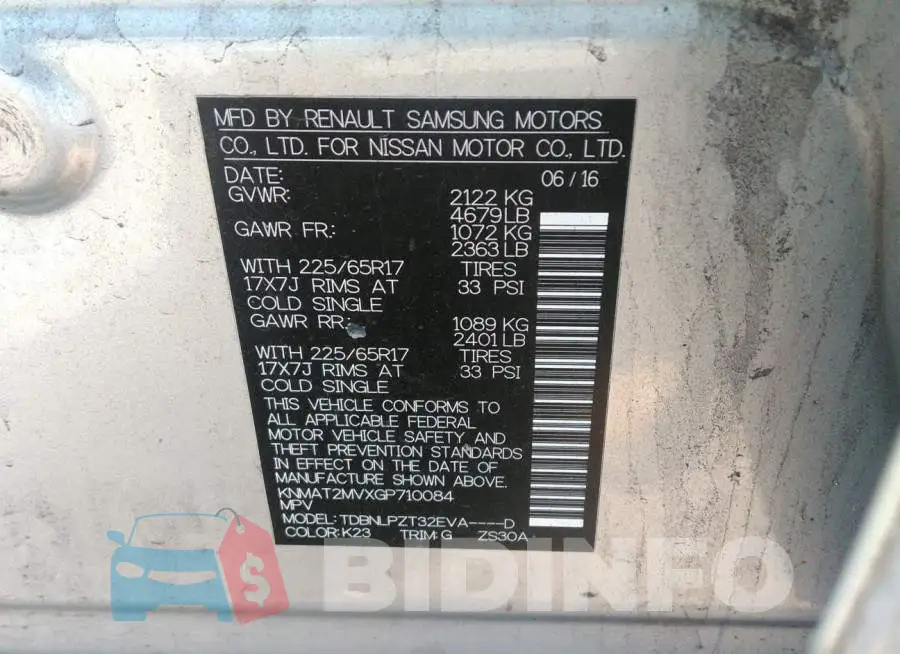 KNMAT2MVXGP710084 Photo# 9