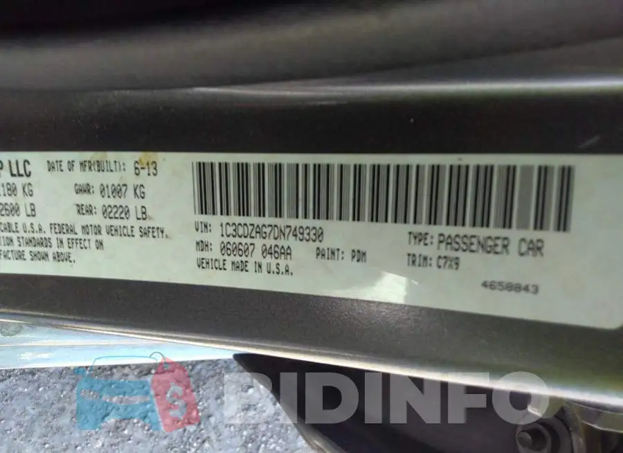 1C3CDZAG7DN749330 Photo# 9