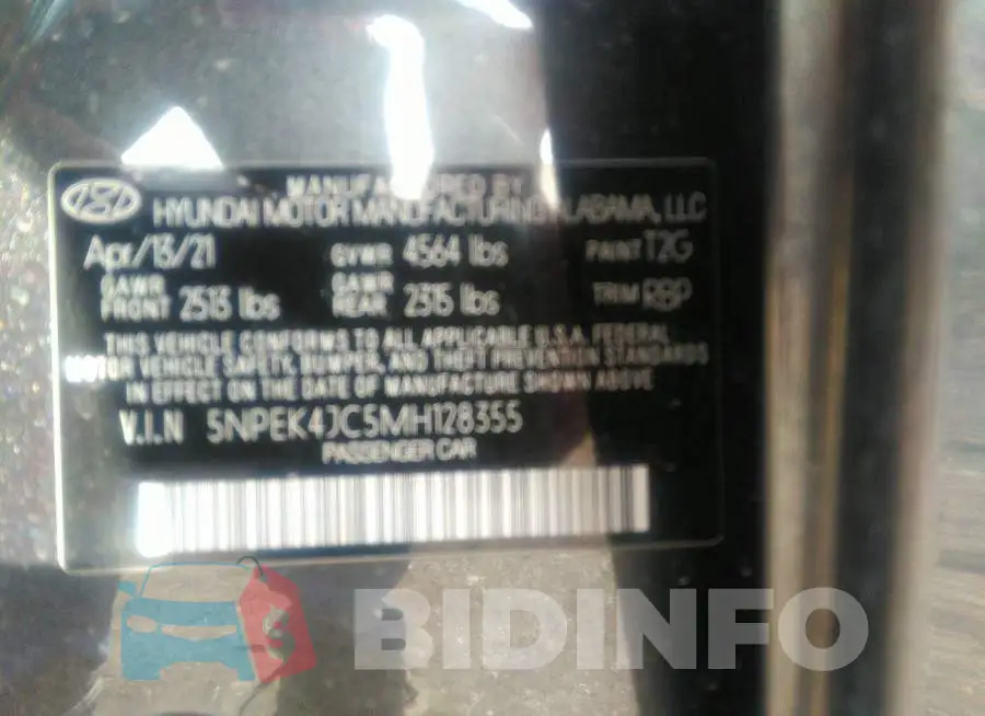 5NPEK4JC5MH128355 Photo# 9