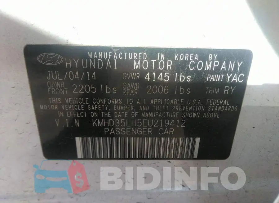 KMHD35LH5EU219412 Photo# 9