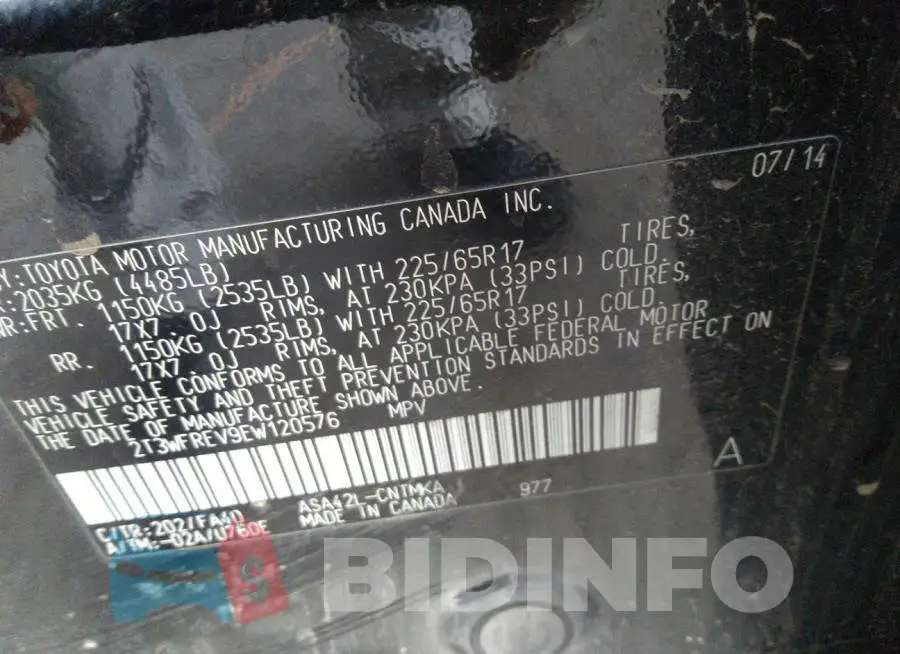 2T3WFREV9EW120576 Photo# 9