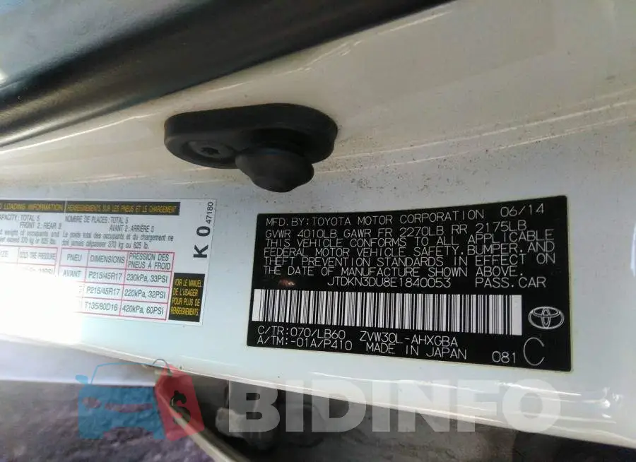 JTDKN3DU8E1840053 Photo# 9