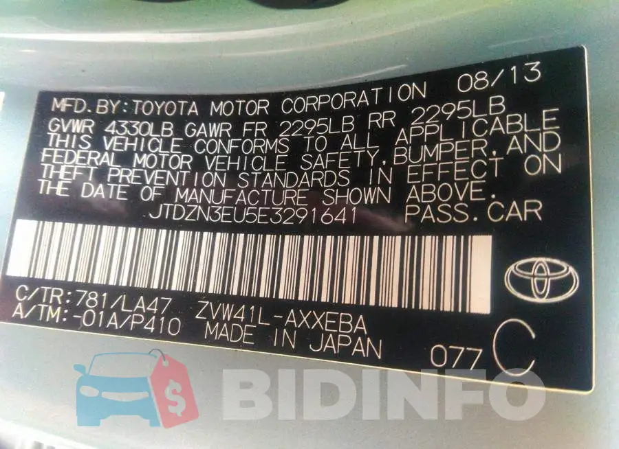 JTDZN3EU5E3291641 Photo# 9