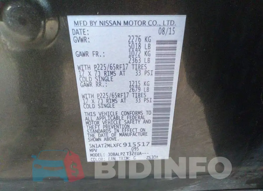 5N1AT2MLXFC915517 Photo# 9