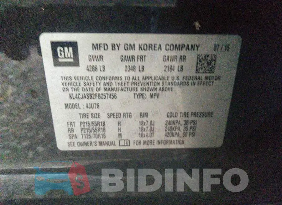 KL4CJASB2FB257456 Photo# 9