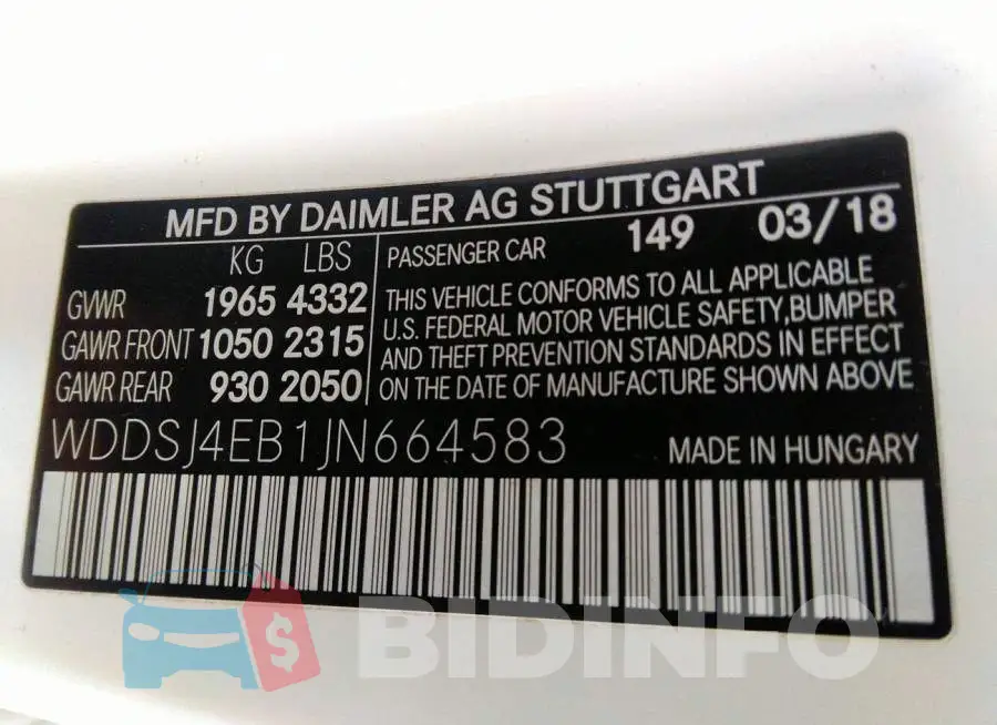 WDDSJ4EB1JN664583 Photo# 9