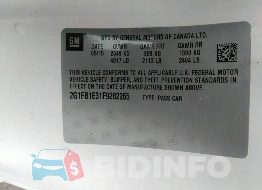 2G1FB1E31F9282265 Photo# 9