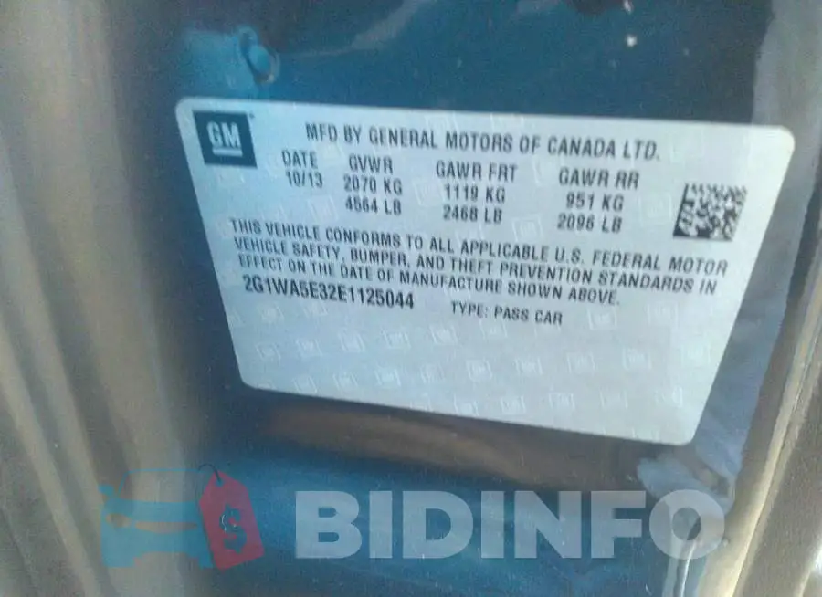 2G1WA5E32E1125044 Photo# 9