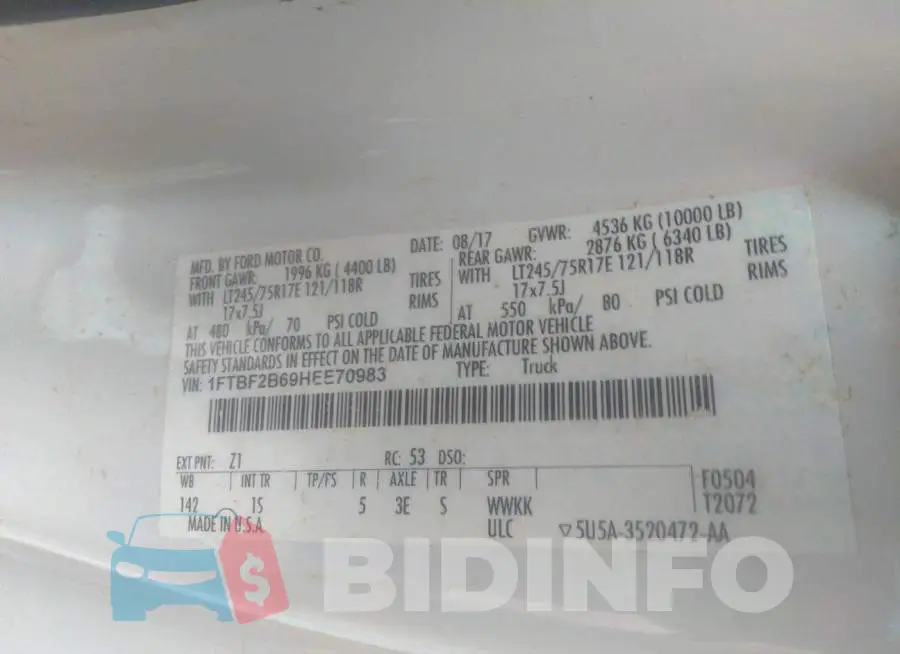 1FTBF2B69HEE70983 Photo# 9