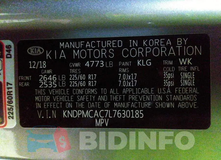 KNDPMCAC7L7630185 Photo# 9