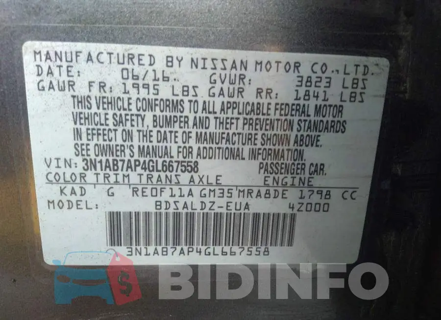3N1AB7AP4GL667558 Photo# 9