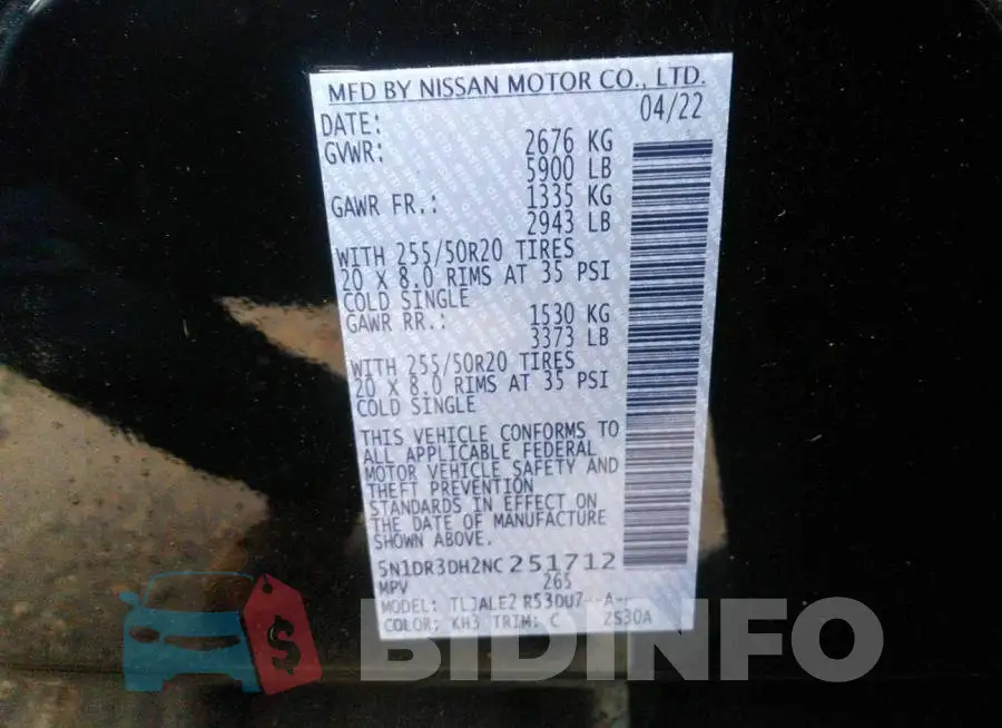 5N1DR3DH2NC251712 Photo# 9
