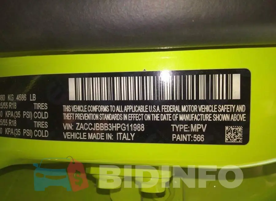 ZACCJBBB3HPG11988 Photo# 9