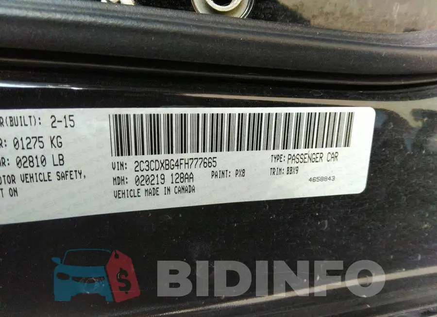 2C3CDXBG4FH777665 Photo# 9