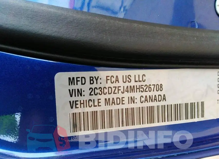 2C3CDZFJ4MH526708 Photo# 9