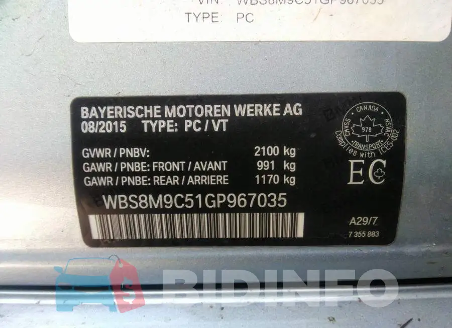 WBS8M9C51GP967035 Photo# 9