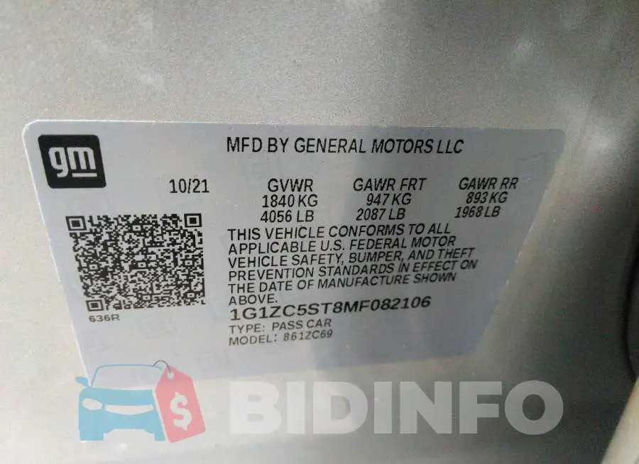 1G1ZC5ST8MF082106 Photo# 9