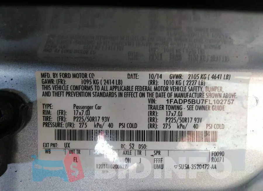 1FADP5BU7FL102757 Photo# 9