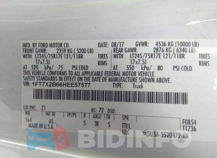 1FT7X2B66HEE57577 Photo# 9