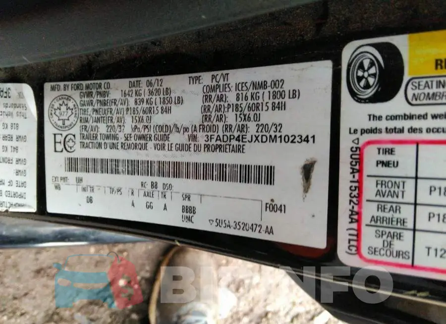 3FADP4EJXDM102341 Photo# 9