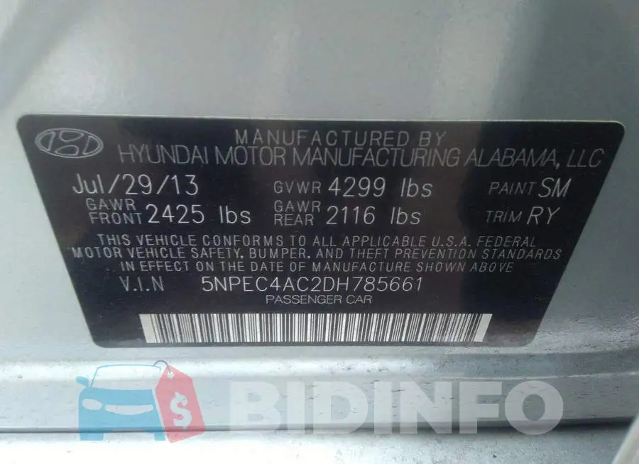 5NPEC4AC2DH785661 Photo# 9