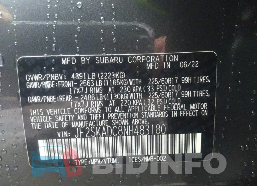 JF2SKADC8NH483180 Photo# 9