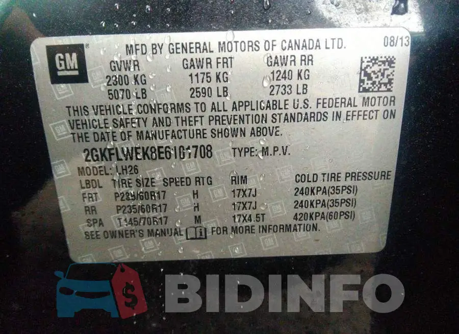 2GKFLWEK8E6101708 Photo# 9