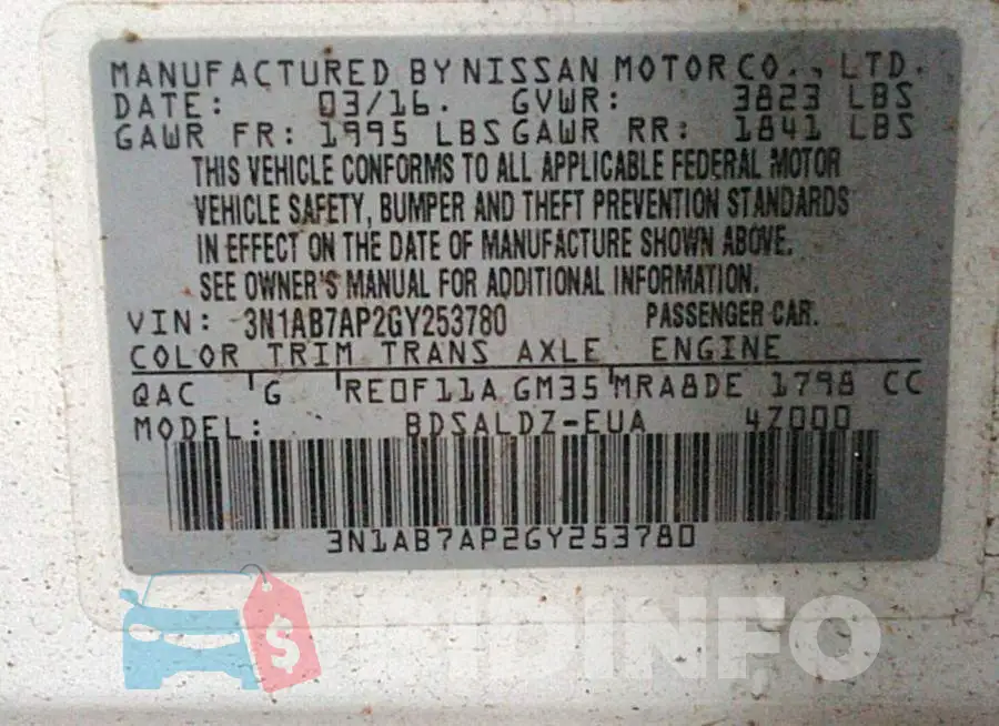 3N1AB7AP2GY253780 Photo# 9