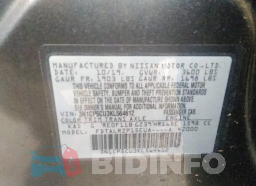 3N1CP5CU3KL564612 Photo# 9