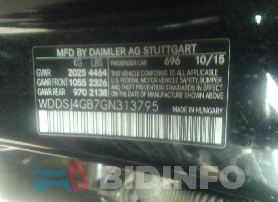 WDDSJ4GB7GN313795 Photo# 9