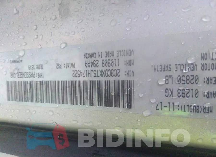 2C3CDXKT5JH174522 Photo# 9