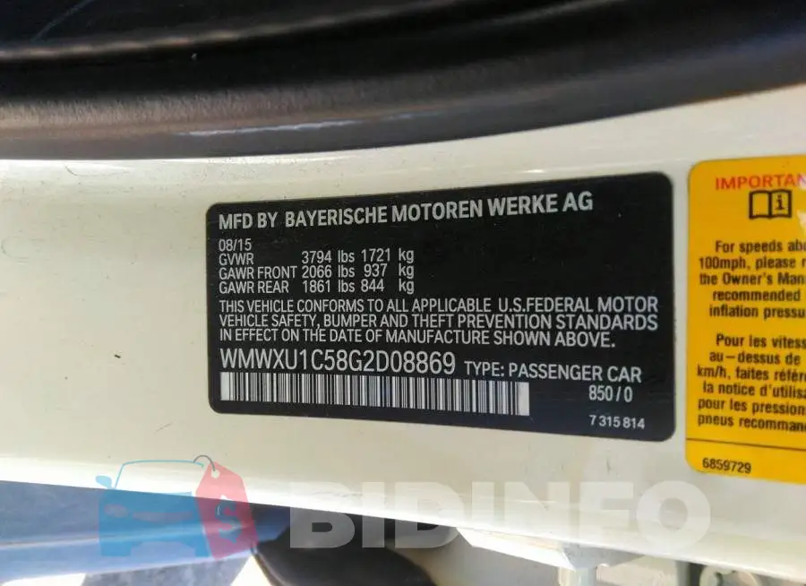 WMWXU1C58G2D08869 Photo# 9